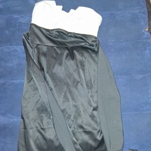 Elegant Black and White Strapless Dress